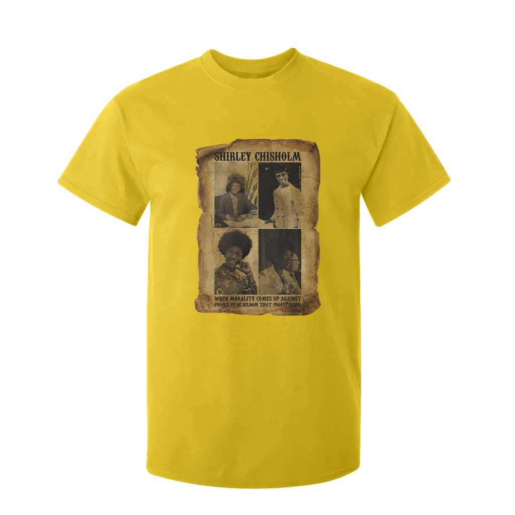 Vintage Shirley Chisholm T Shirt For Kid When Morality Meets Profit Quote