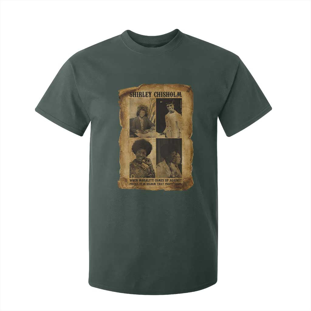 Vintage Shirley Chisholm T Shirt For Kid When Morality Meets Profit Quote