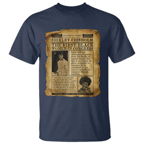 Vintage Newspaper Shirley Chisholm T Shirt First Black Woman In Congress