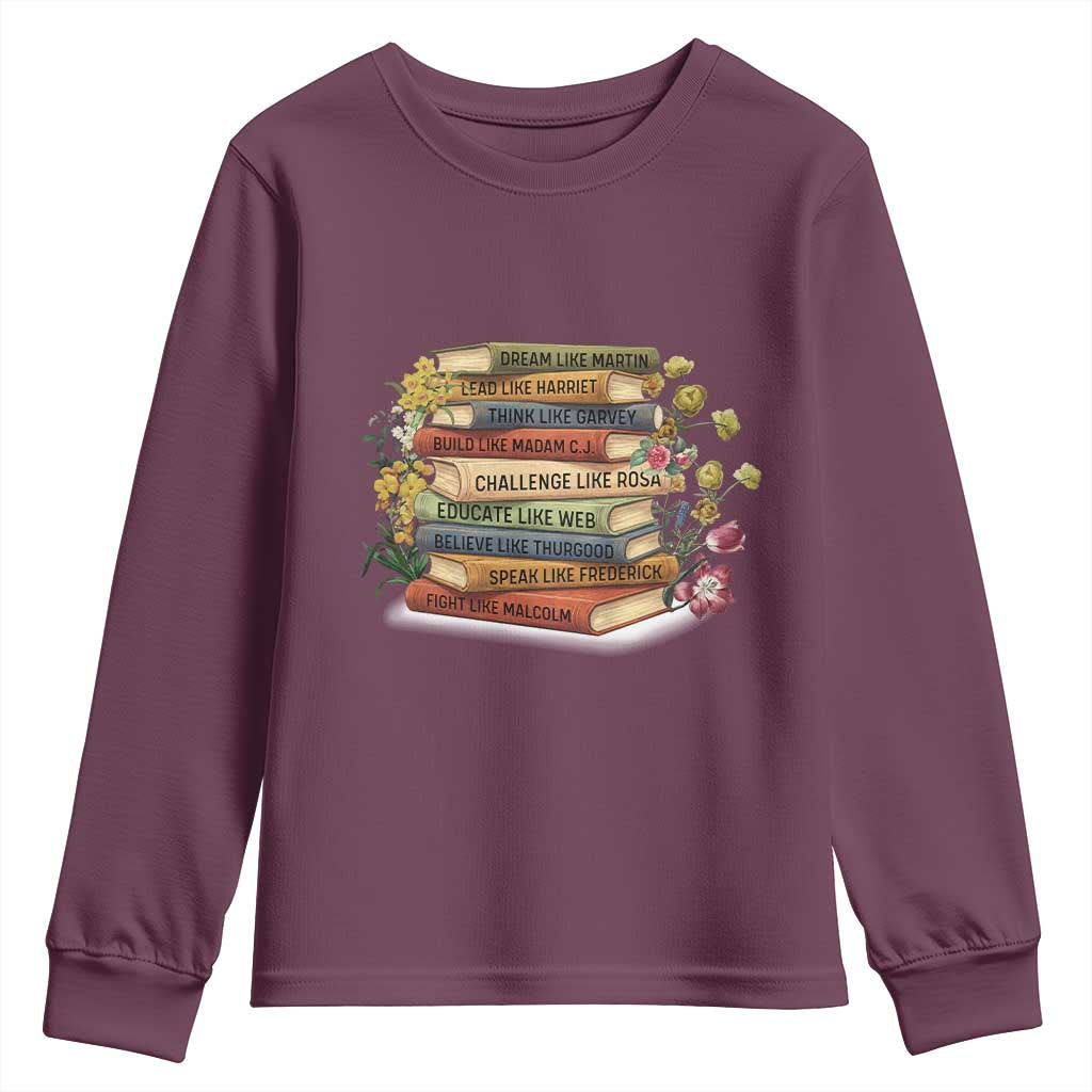 Black History Leaders Book Youth Sweatshirt African American Teachers - African Pride