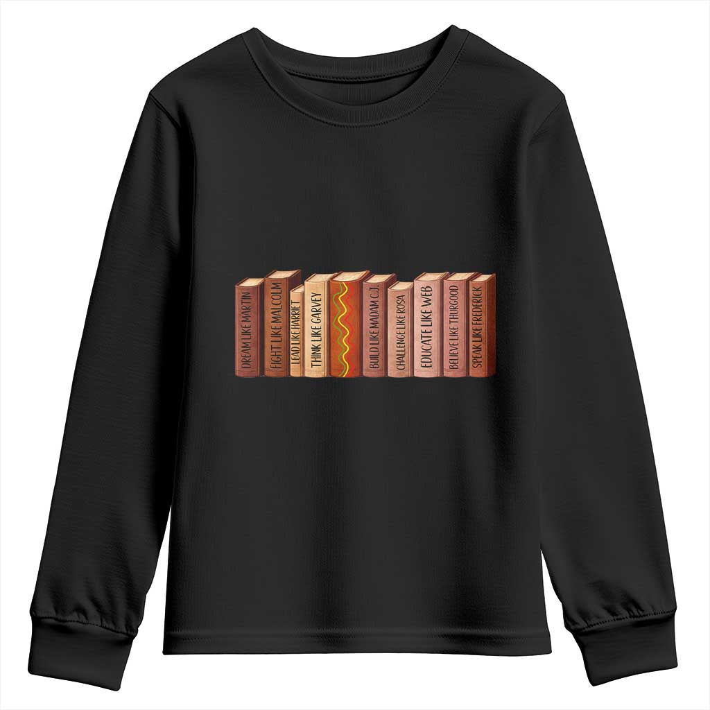 African American Teachers Gift Youth Sweatshirt Black History Leaders Book - African Pride