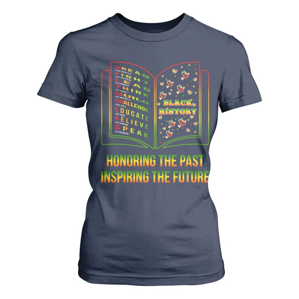 Black History Leaders Book T Shirt For Women African American History For Teachers - African Pride