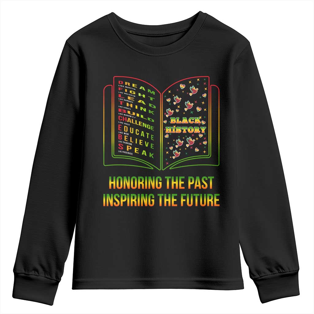 Black History Leaders Book Youth Sweatshirt African American History For Teachers - African Pride