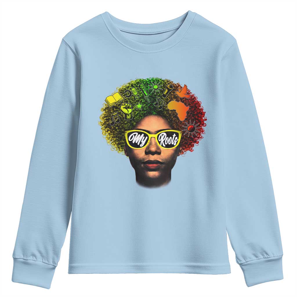 Black History Month Youth Sweatshirt My Roots African American Pride Gift - African Pride