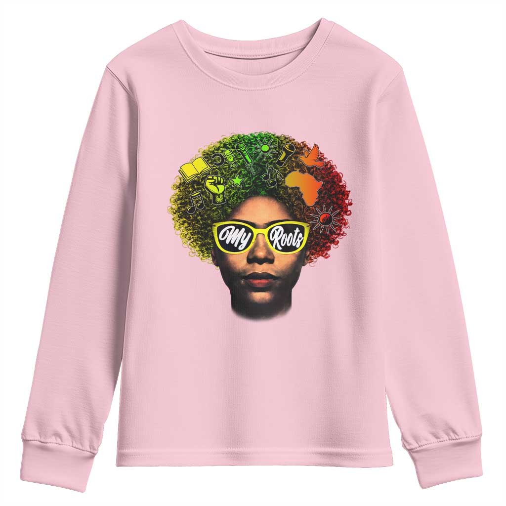 Black History Month Youth Sweatshirt My Roots African American Pride Gift - African Pride