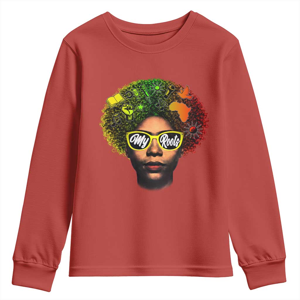 Black History Month Youth Sweatshirt My Roots African American Pride Gift - African Pride
