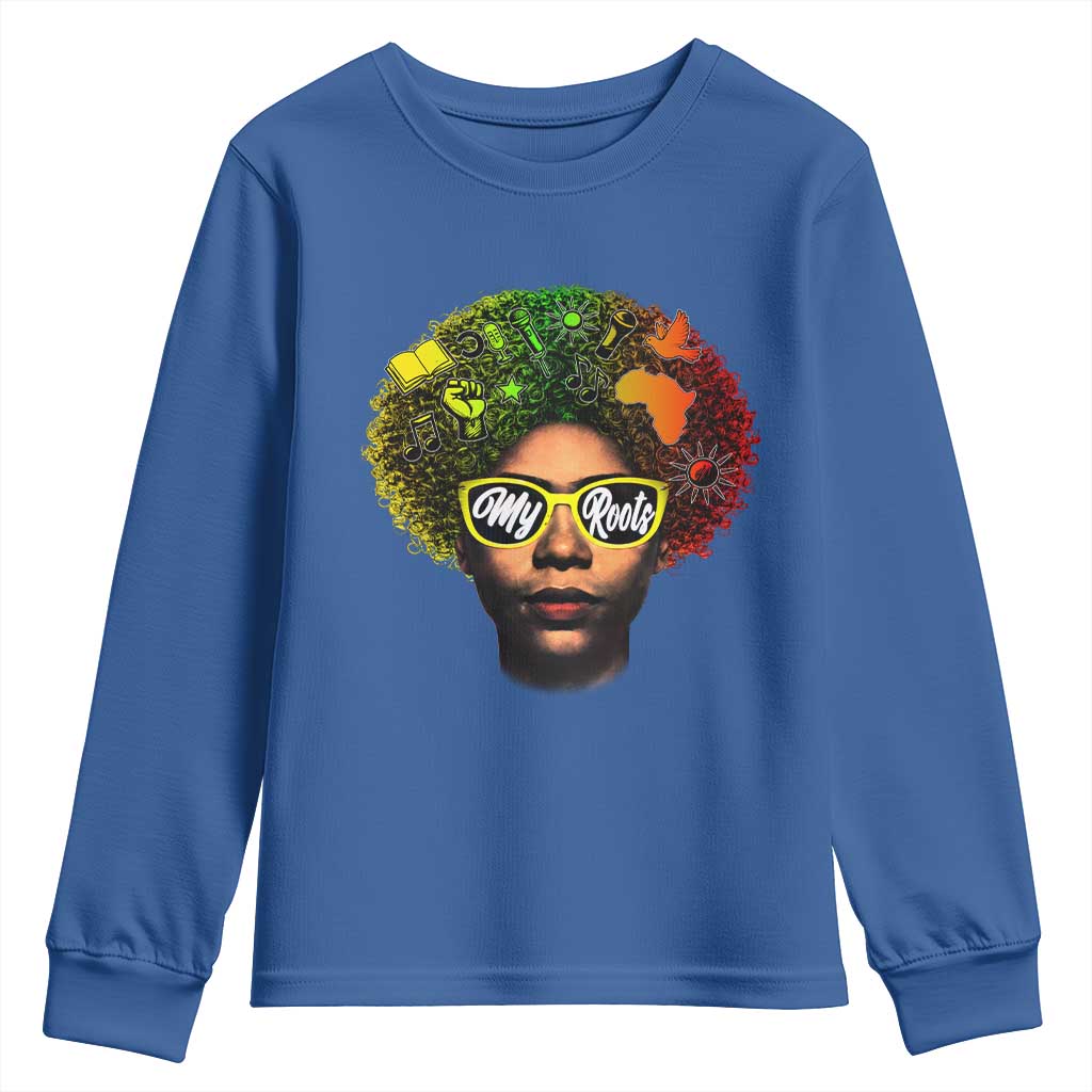 Black History Month Youth Sweatshirt My Roots African American Pride Gift - African Pride