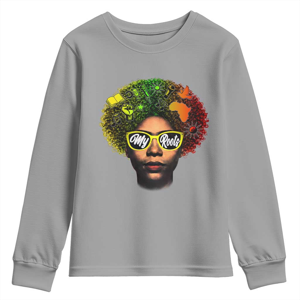 Black History Month Youth Sweatshirt My Roots African American Pride Gift - African Pride