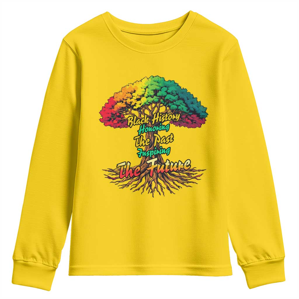 Black History Month Quote Youth Sweatshirt Inspiring The Future Honoring The Past - African Pride