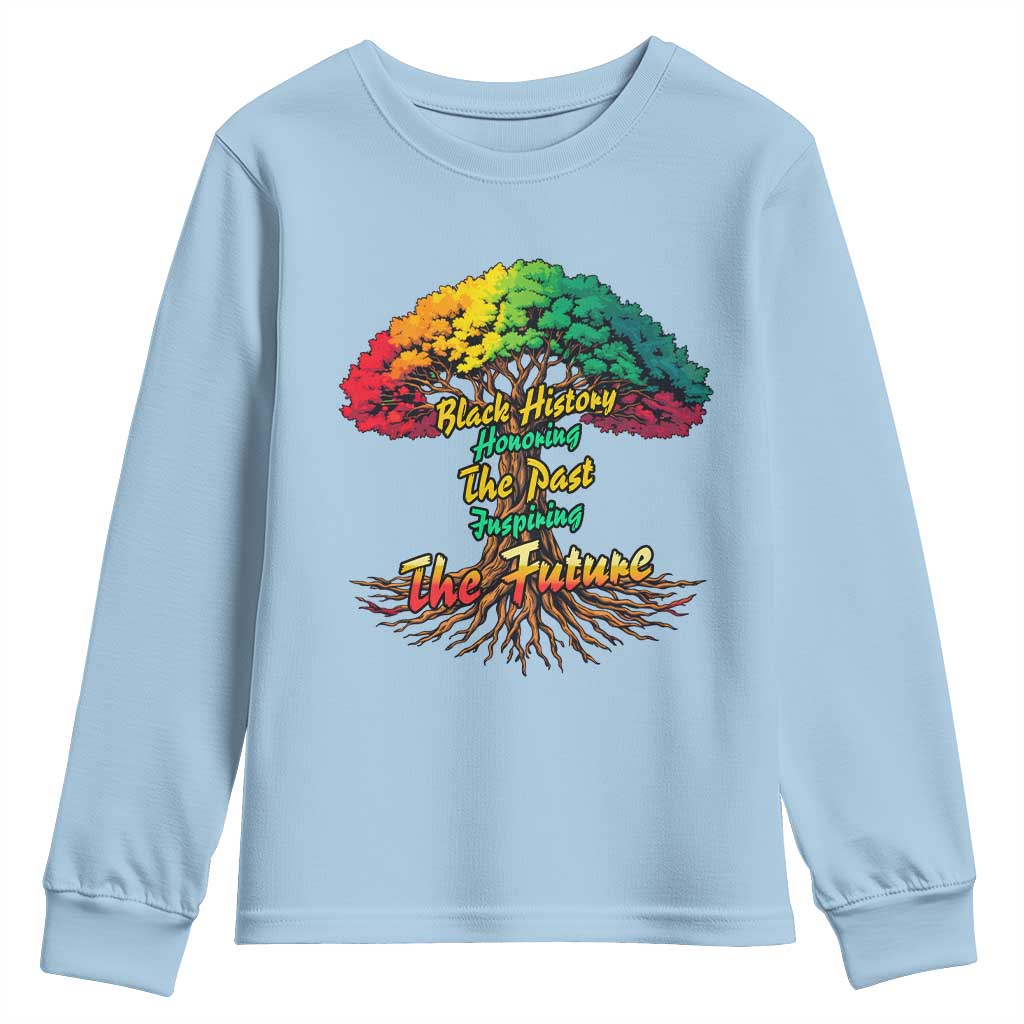 Black History Month Quote Youth Sweatshirt Inspiring The Future Honoring The Past - African Pride