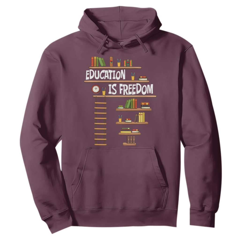 Education Is Freedom Hoodie African American History Africa Map Books - African Pride