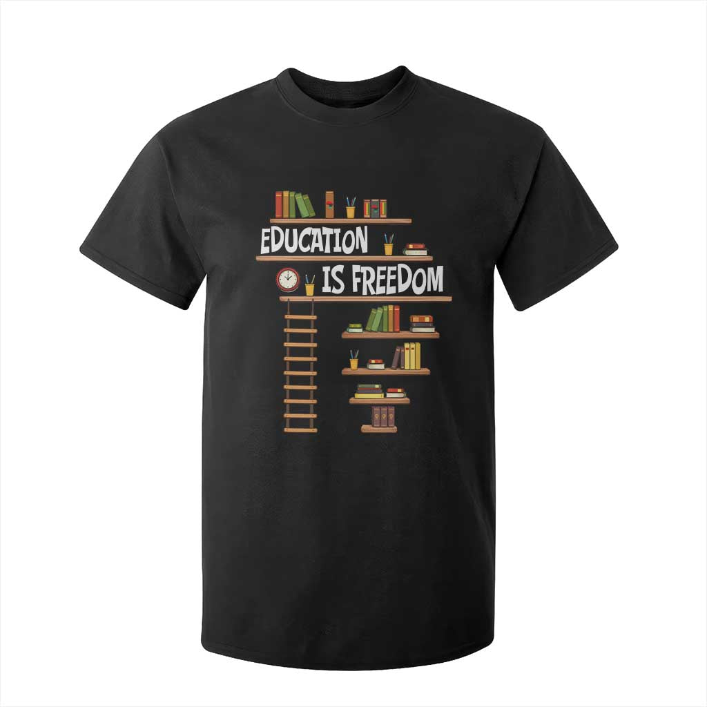 Education Is Freedom T Shirt For Kid African American History Africa Map Books - African Pride