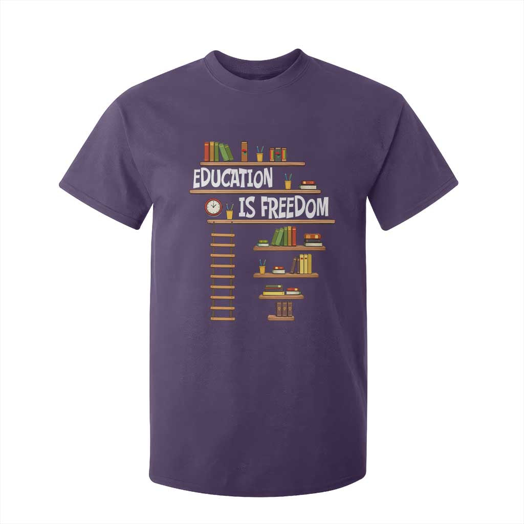 Education Is Freedom T Shirt For Kid African American History Africa Map Books - African Pride