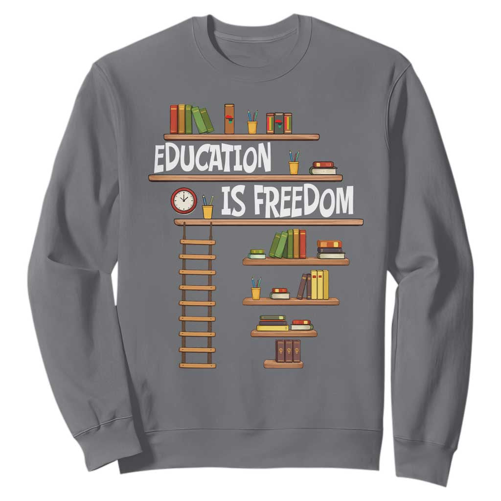 Education Is Freedom Sweatshirt African American History Africa Map Books - African Pride