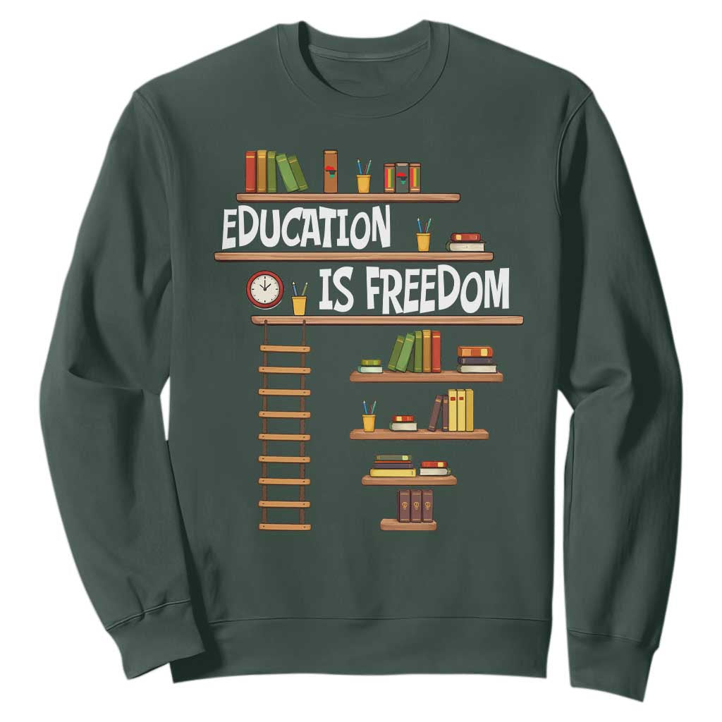 Education Is Freedom Sweatshirt African American History Africa Map Books - African Pride