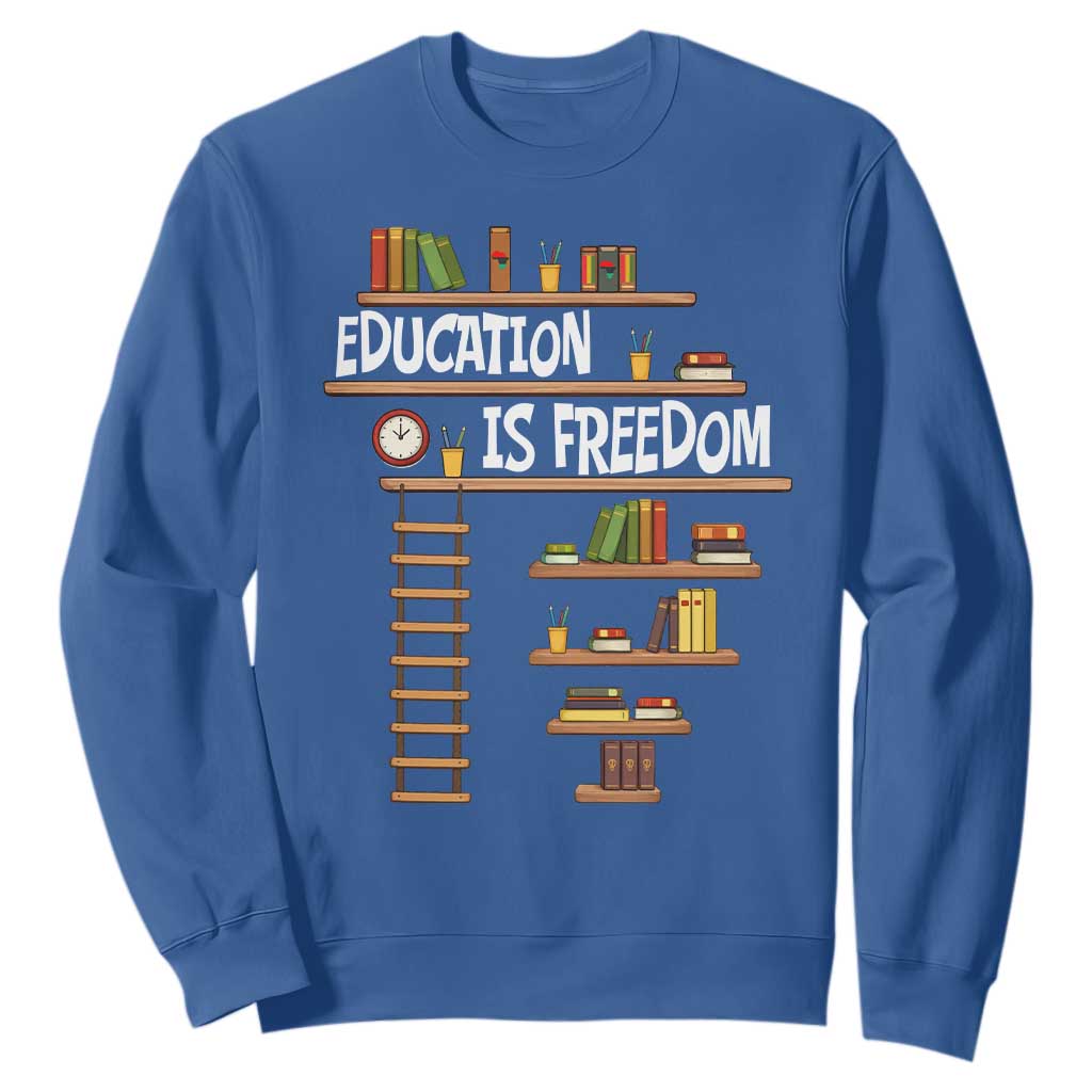 Education Is Freedom Sweatshirt African American History Africa Map Books - African Pride