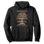 Education Is Freedom Teacher Gift Hoodie Inspirational Africa Map Book Stack - African Pride