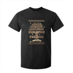 Education Is Freedom Teacher Gift T Shirt For Kid Inspirational Africa Map Book Stack - African Pride
