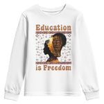 Education Is Freedom Youth Sweatshirt Black History Women Teacher Gift - African Pride
