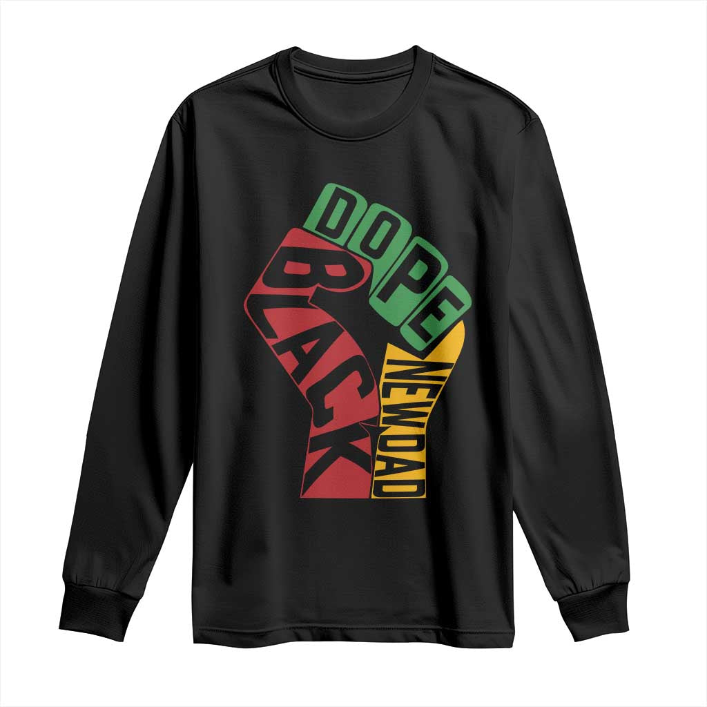 First Fathers Day Black Dad Long Sleeve Shirt New Dad Gift