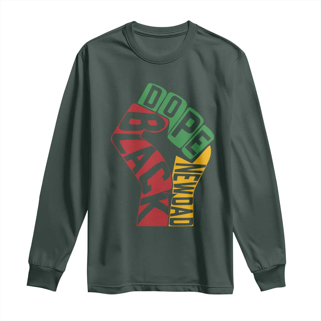 First Fathers Day Black Dad Long Sleeve Shirt New Dad Gift