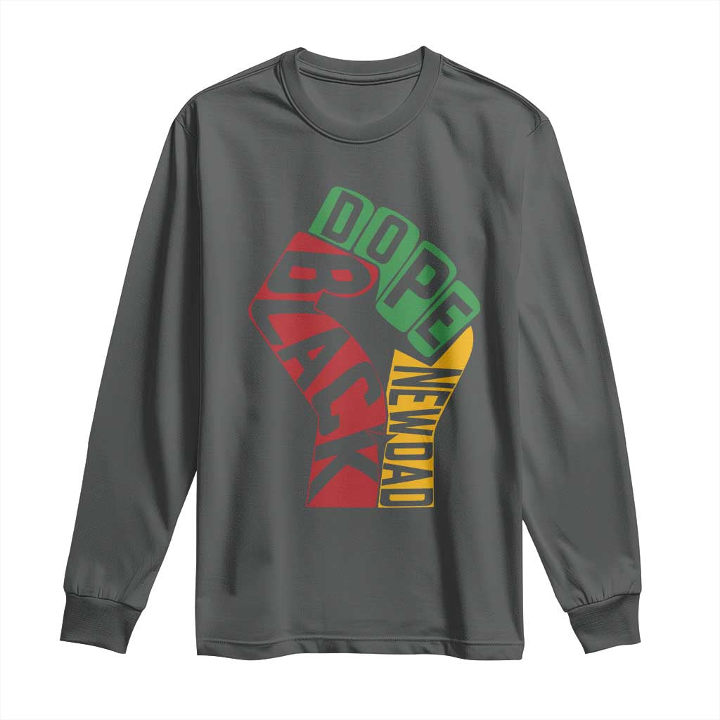 First Fathers Day Black Dad Long Sleeve Shirt New Dad Gift