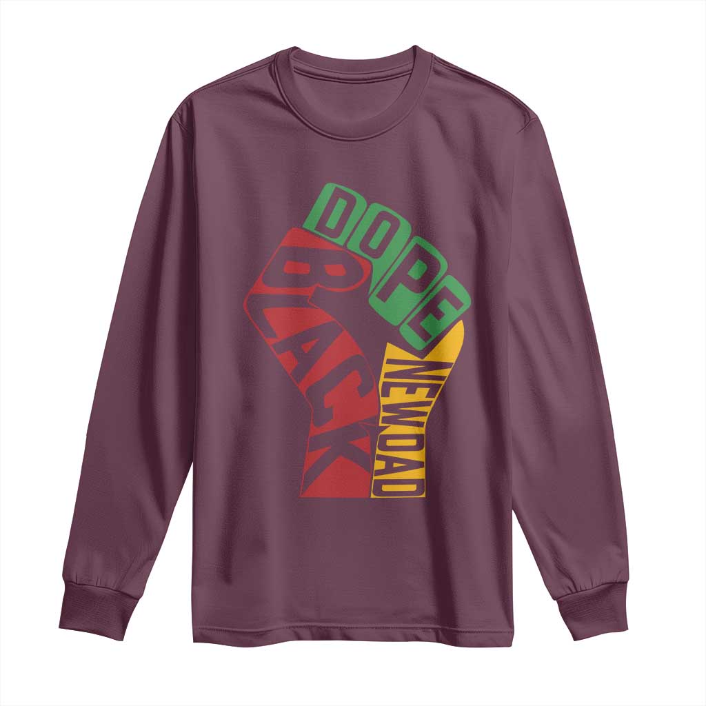 First Fathers Day Black Dad Long Sleeve Shirt New Dad Gift