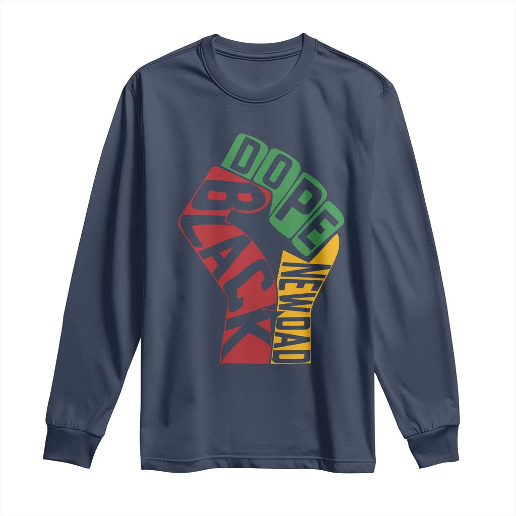 First Fathers Day Black Dad Long Sleeve Shirt New Dad Gift
