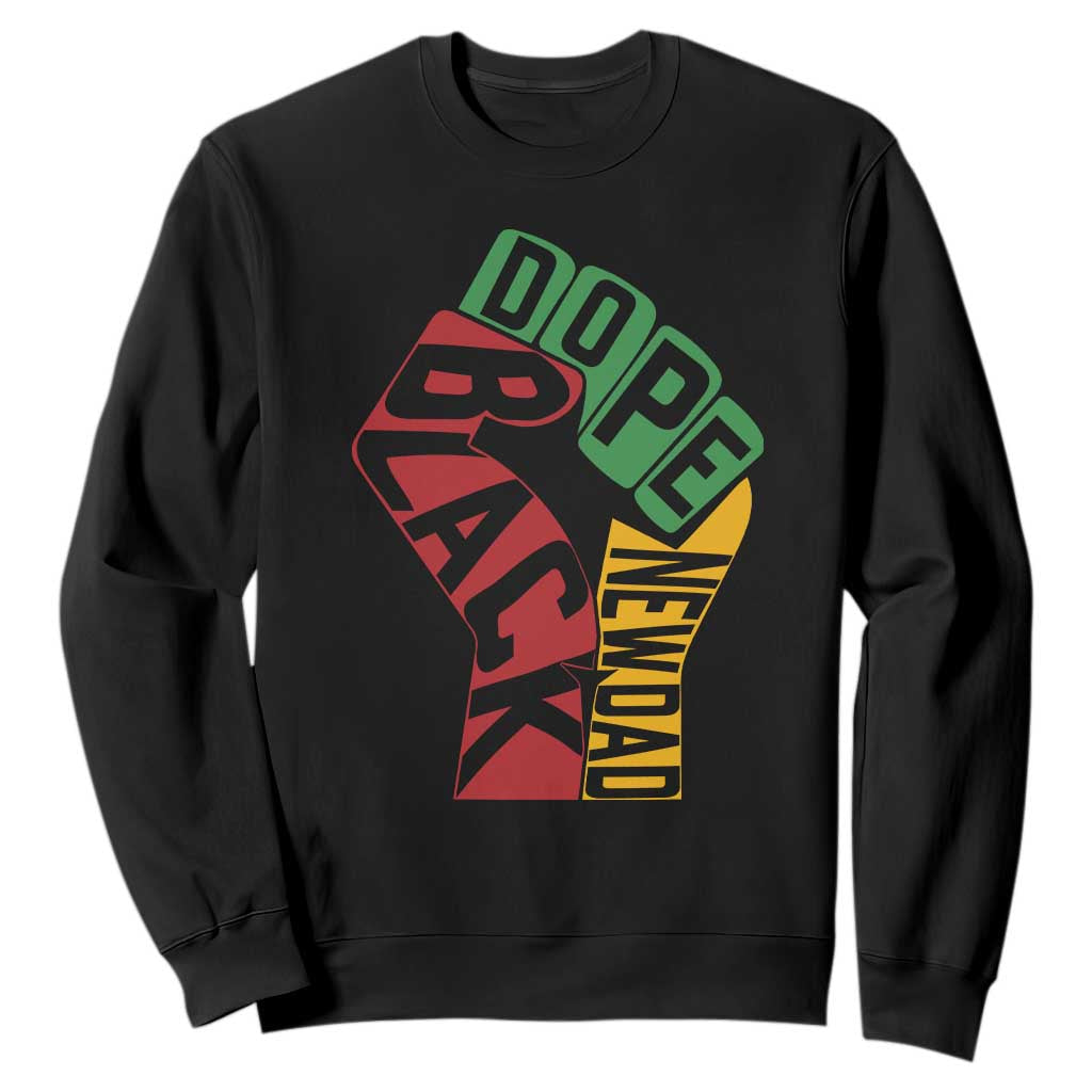 First Fathers Day Black Dad Sweatshirt New Dad Gift
