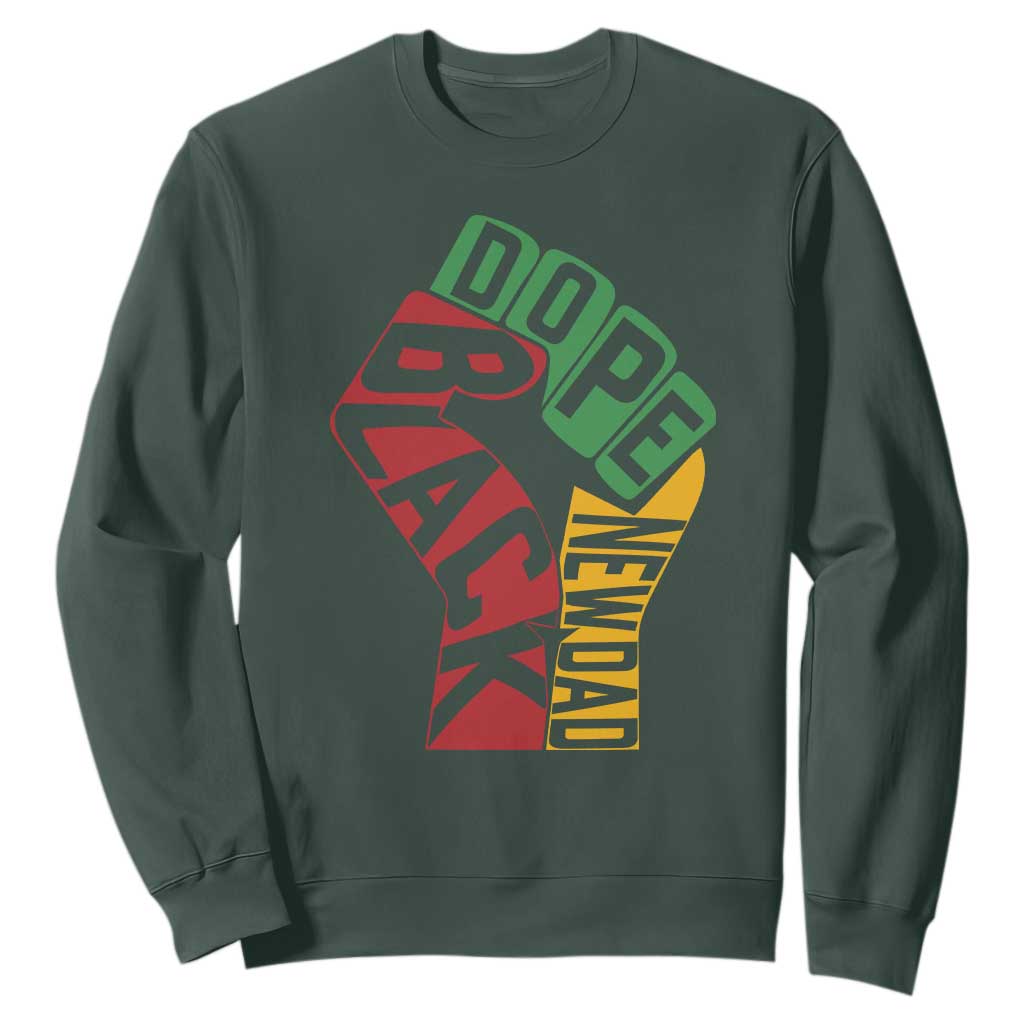 First Fathers Day Black Dad Sweatshirt New Dad Gift