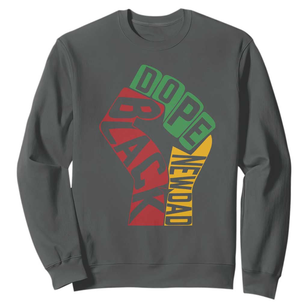 First Fathers Day Black Dad Sweatshirt New Dad Gift