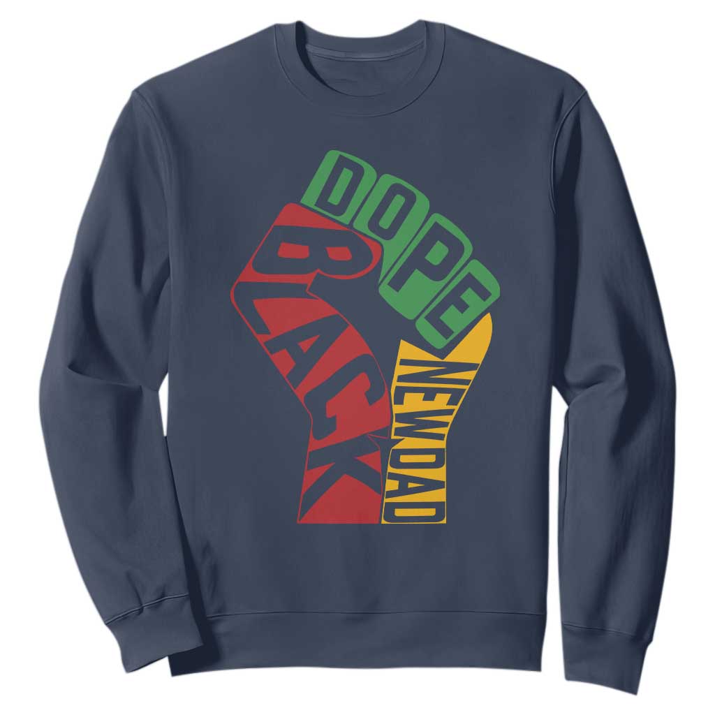 First Fathers Day Black Dad Sweatshirt New Dad Gift