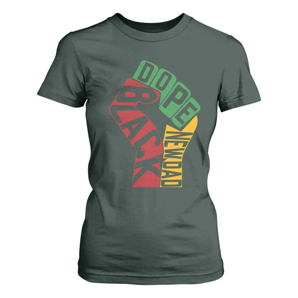 First Fathers Day Black Dad T Shirt For Women New Dad Gift