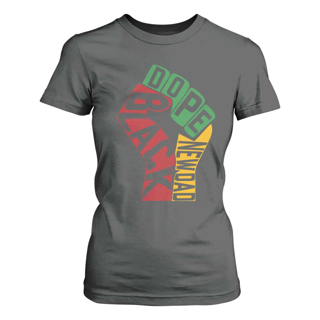 First Fathers Day Black Dad T Shirt For Women New Dad Gift