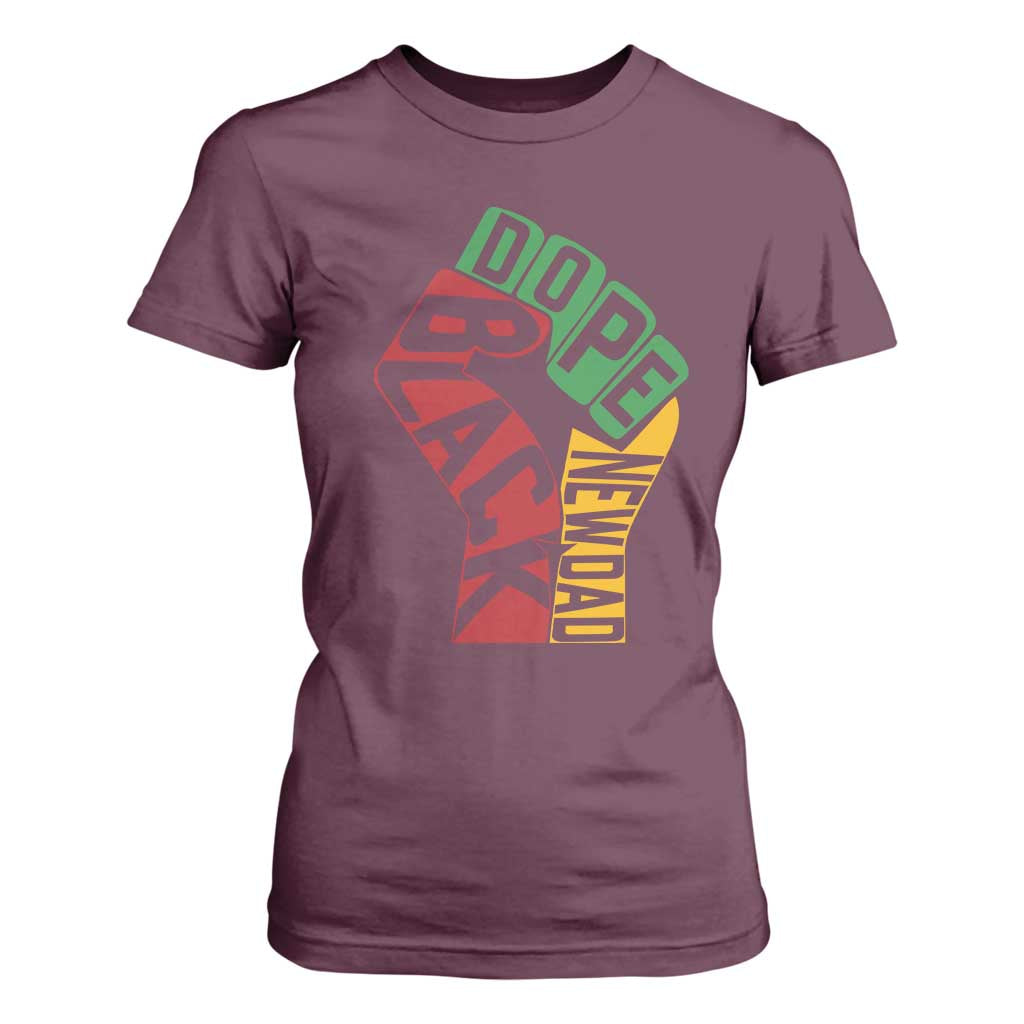 First Fathers Day Black Dad T Shirt For Women New Dad Gift