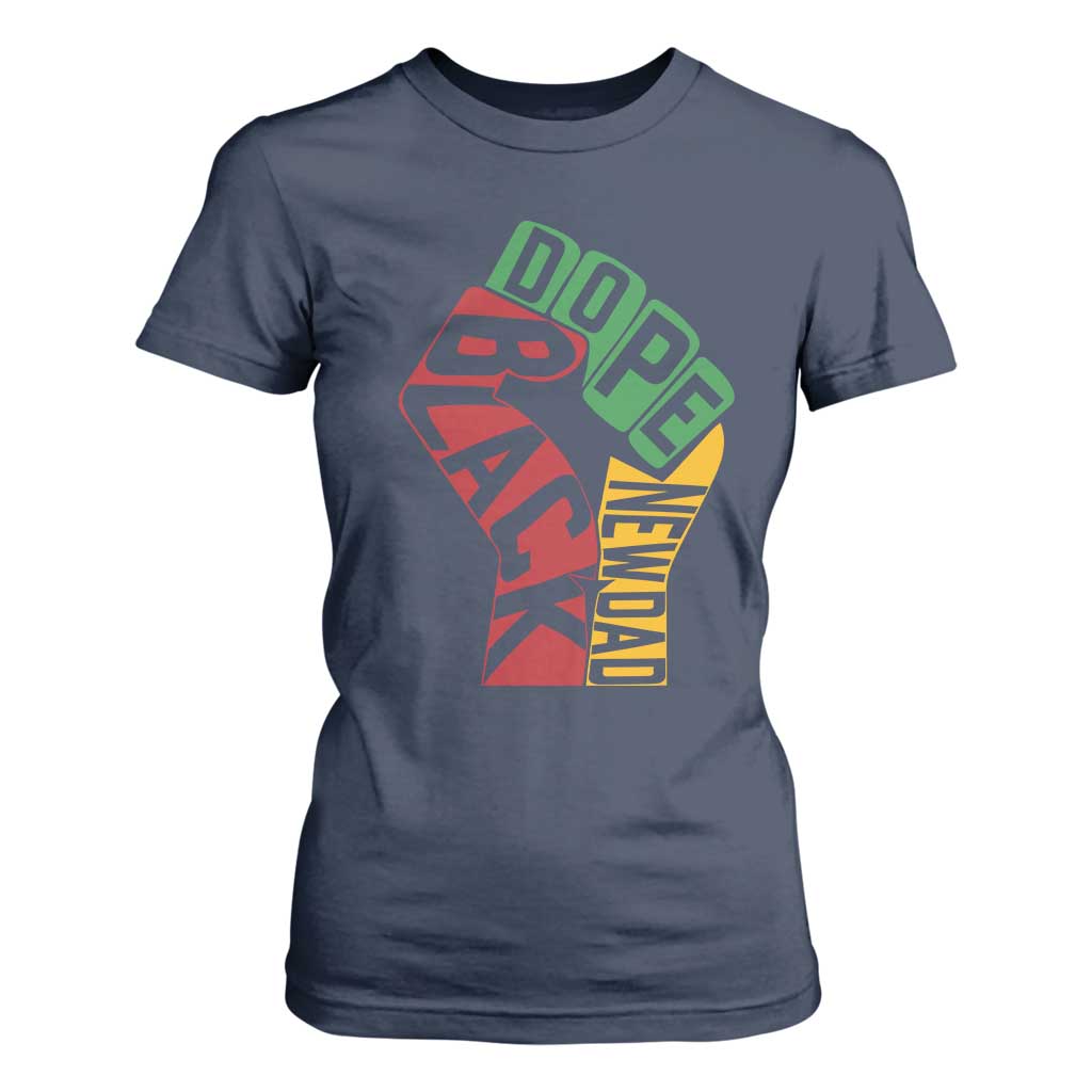First Fathers Day Black Dad T Shirt For Women New Dad Gift