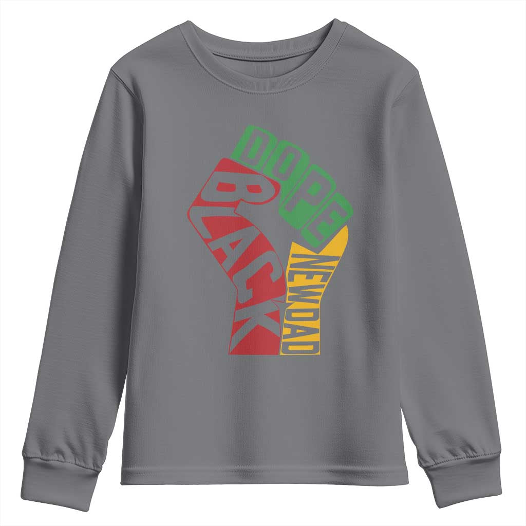 First Fathers Day Black Dad Youth Sweatshirt New Dad Gift