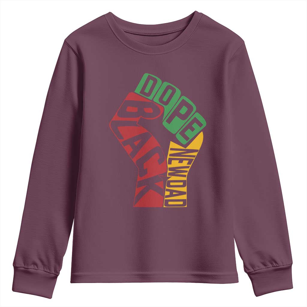 First Fathers Day Black Dad Youth Sweatshirt New Dad Gift