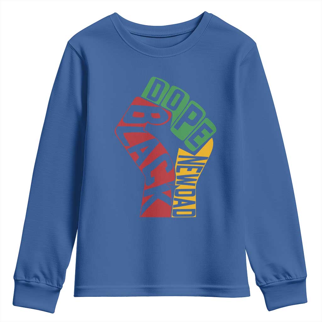First Fathers Day Black Dad Youth Sweatshirt New Dad Gift