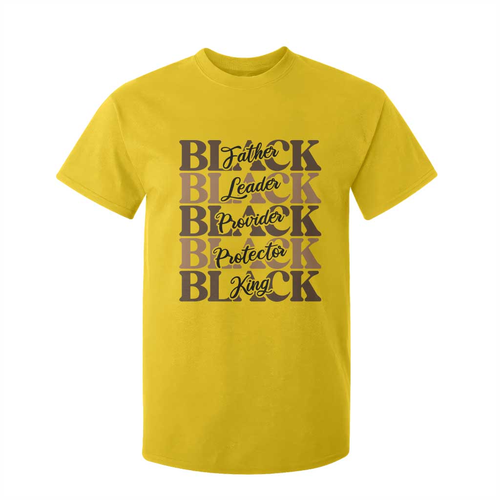 Father Leader Provider Protector King T Shirt For Kid Proud Black Dad Gift