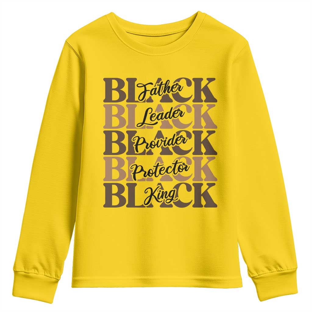 Father Leader Provider Protector King Youth Sweatshirt Proud Black Dad Gift