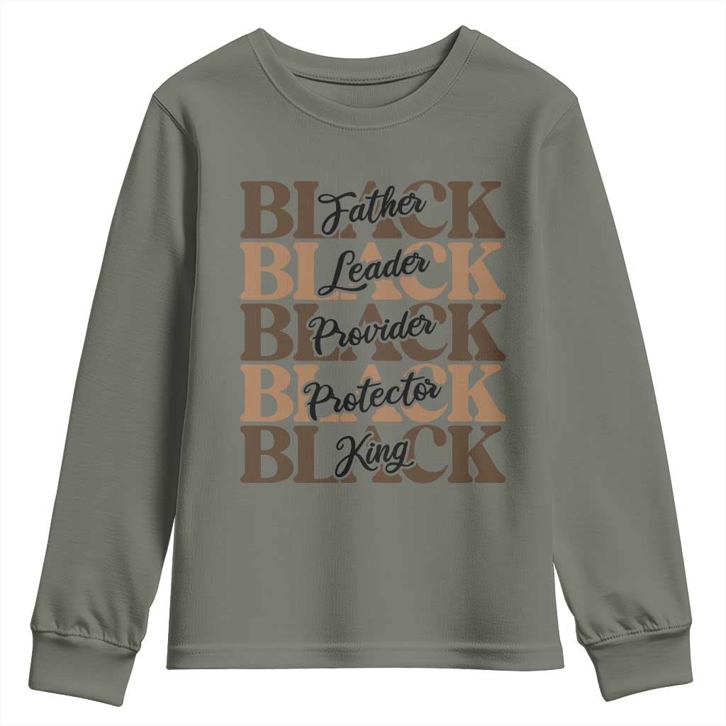 Father Leader Provider Protector King Youth Sweatshirt Proud Black Dad Gift