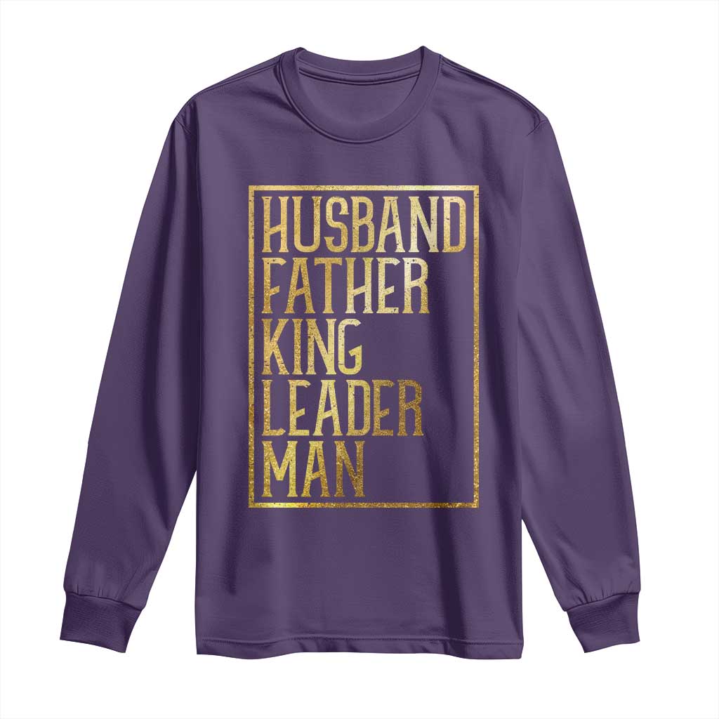 Husband Father King Leader Man Long Sleeve Shirt Proud Black Dad Gift