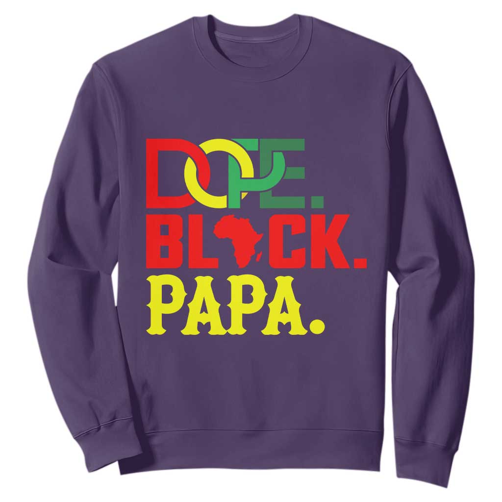 Dope Black Papa Sweatshirt Melanin King Fathers Day Gift