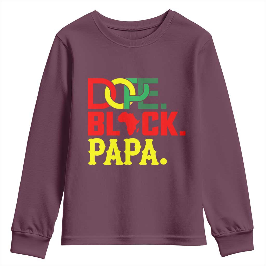 Dope Black Papa Youth Sweatshirt Melanin King Fathers Day Gift