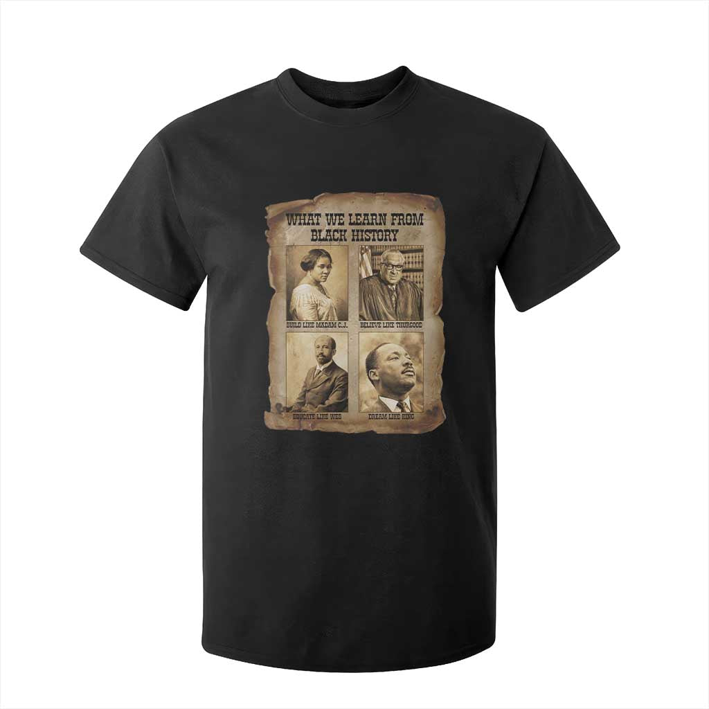 What We Learn From Black History T Shirt For Kid Iconic African American Figures - African Pride