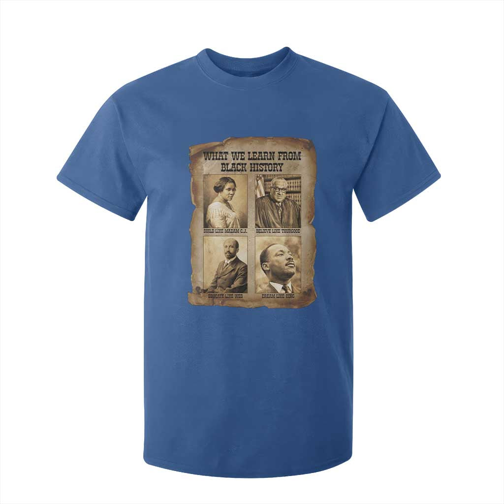 What We Learn From Black History T Shirt For Kid Iconic African American Figures - African Pride