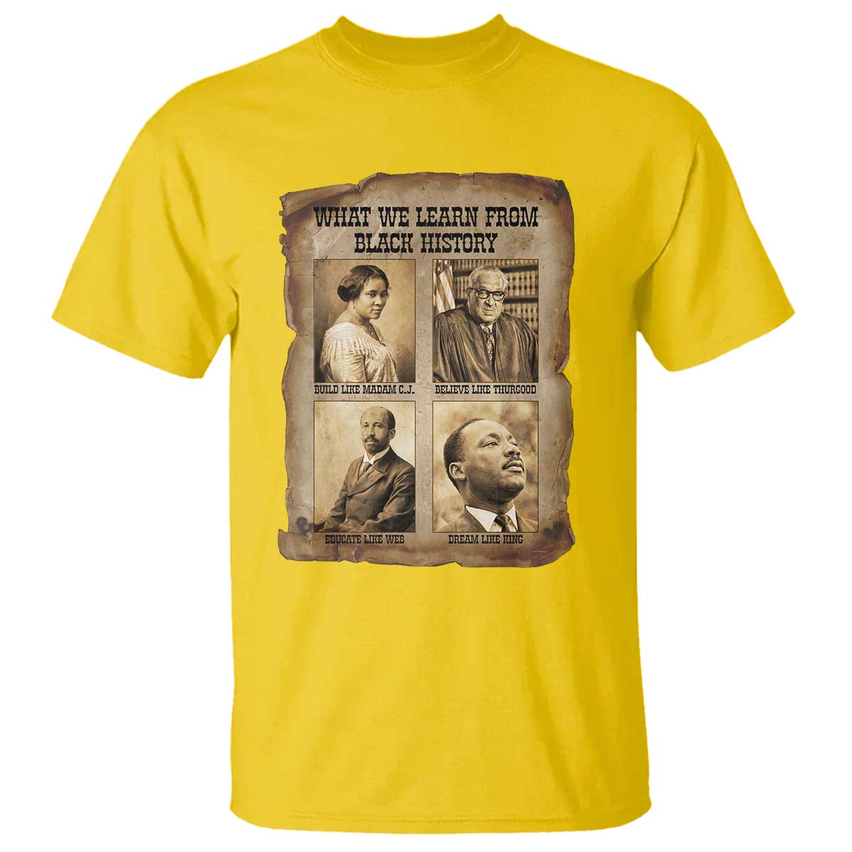 What We Learn From Black History T Shirt Iconic African American Figures - African Pride