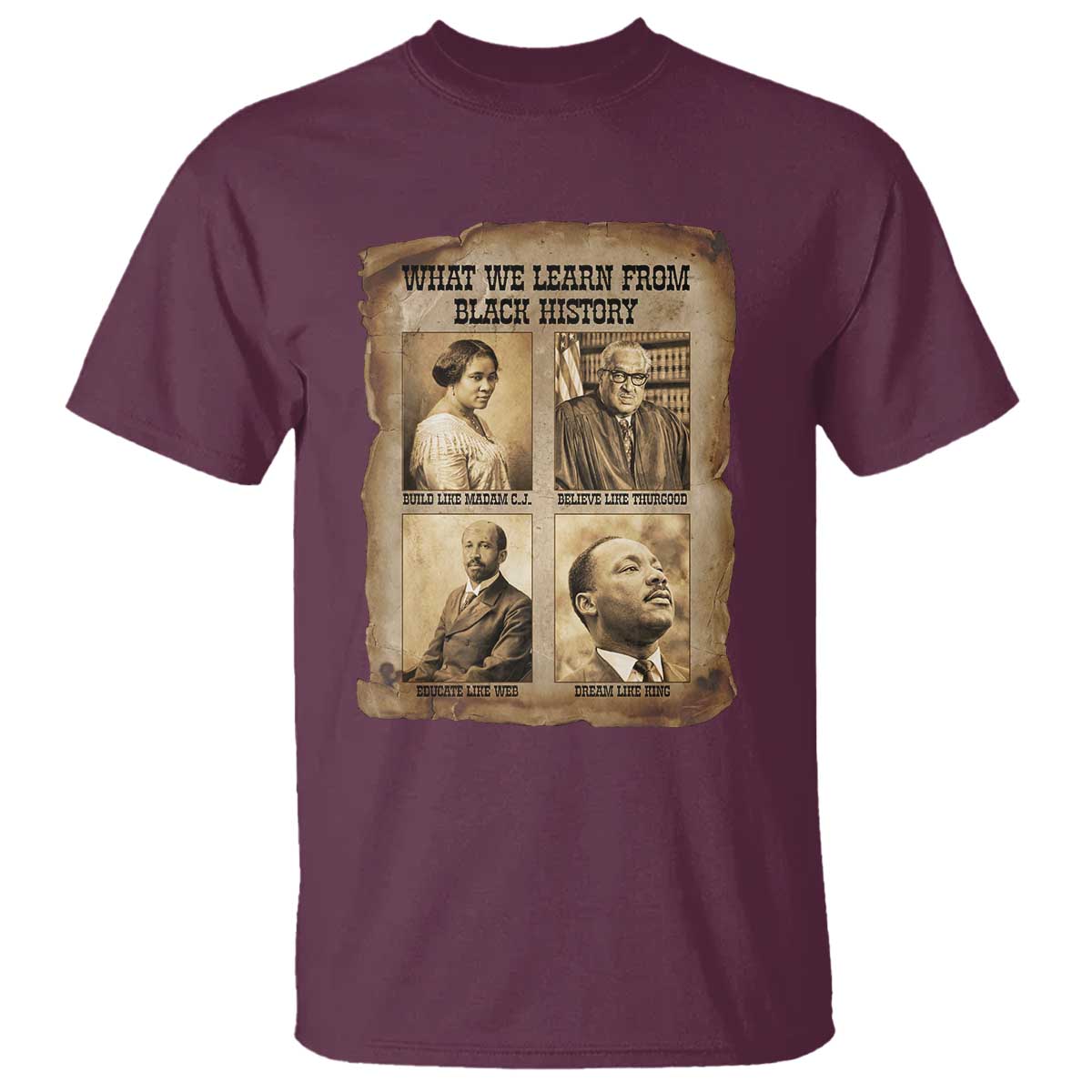 What We Learn From Black History T Shirt Iconic African American Figures - African Pride
