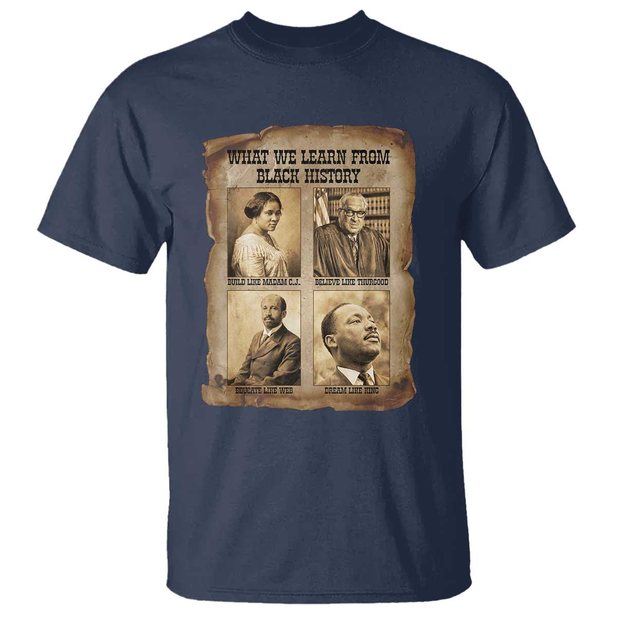 What We Learn From Black History T Shirt Iconic African American Figures - African Pride